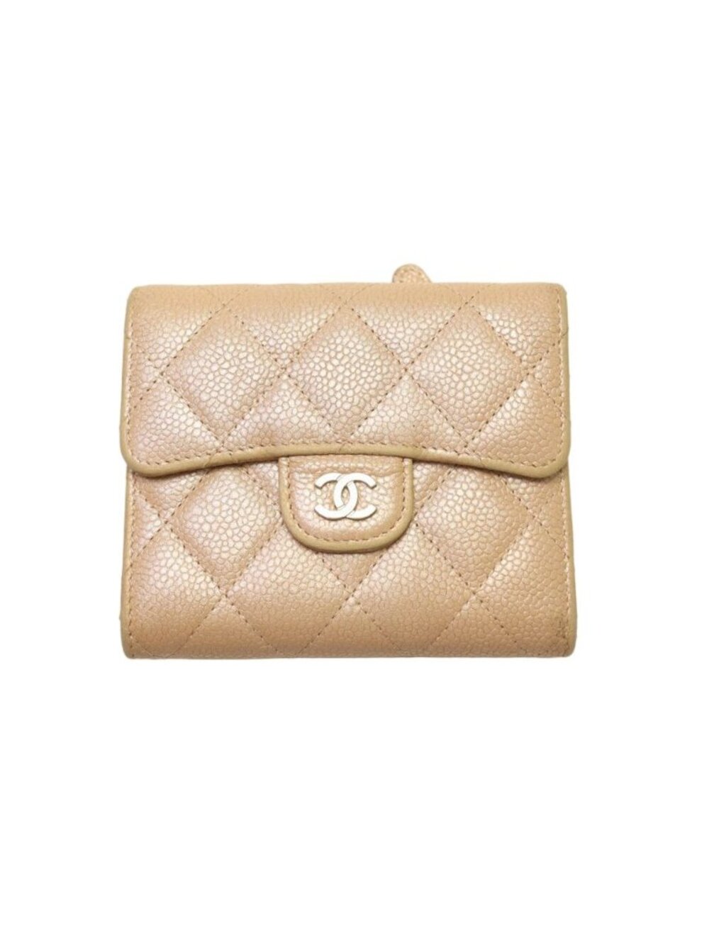 Chanel Quilted Caviar Leather Trifold Wallet